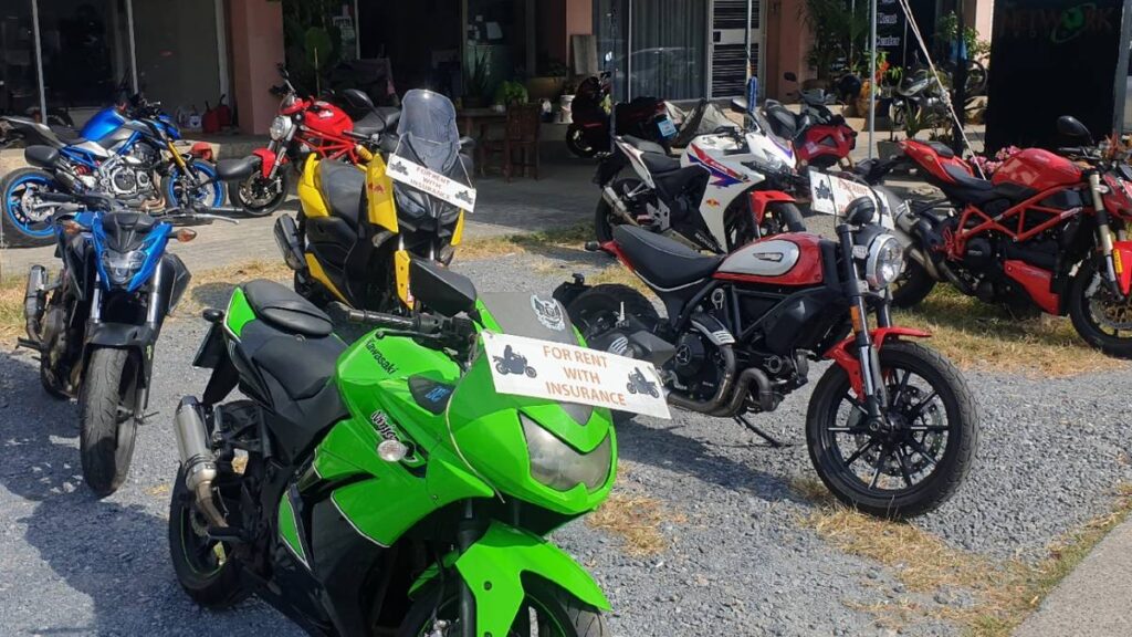 Motorcycles and maxi scooters for rent with insurance in Phuket Thailand